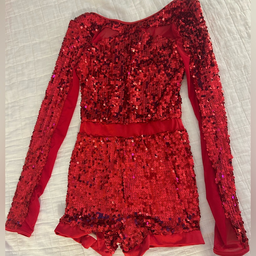 Red sequin dance costume
